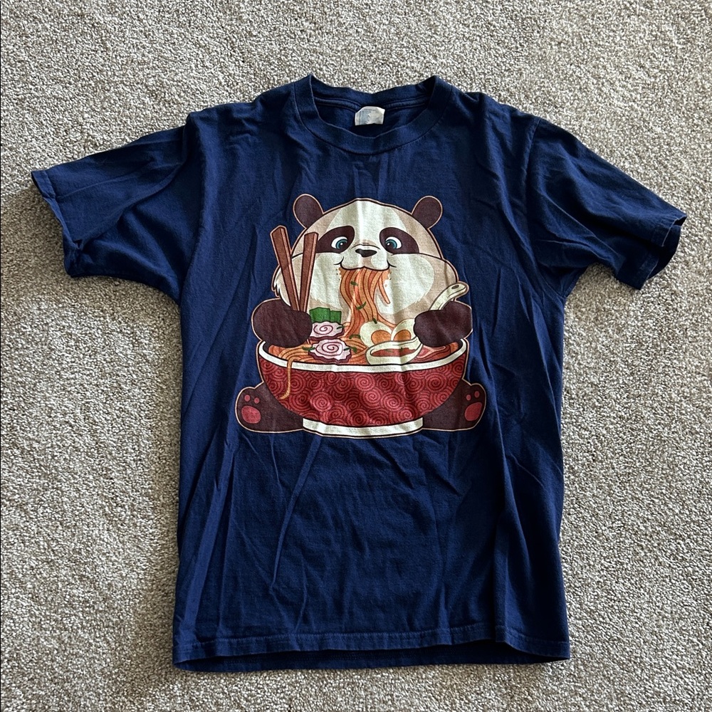 Navy Panda Graphic Kids T-Shirt